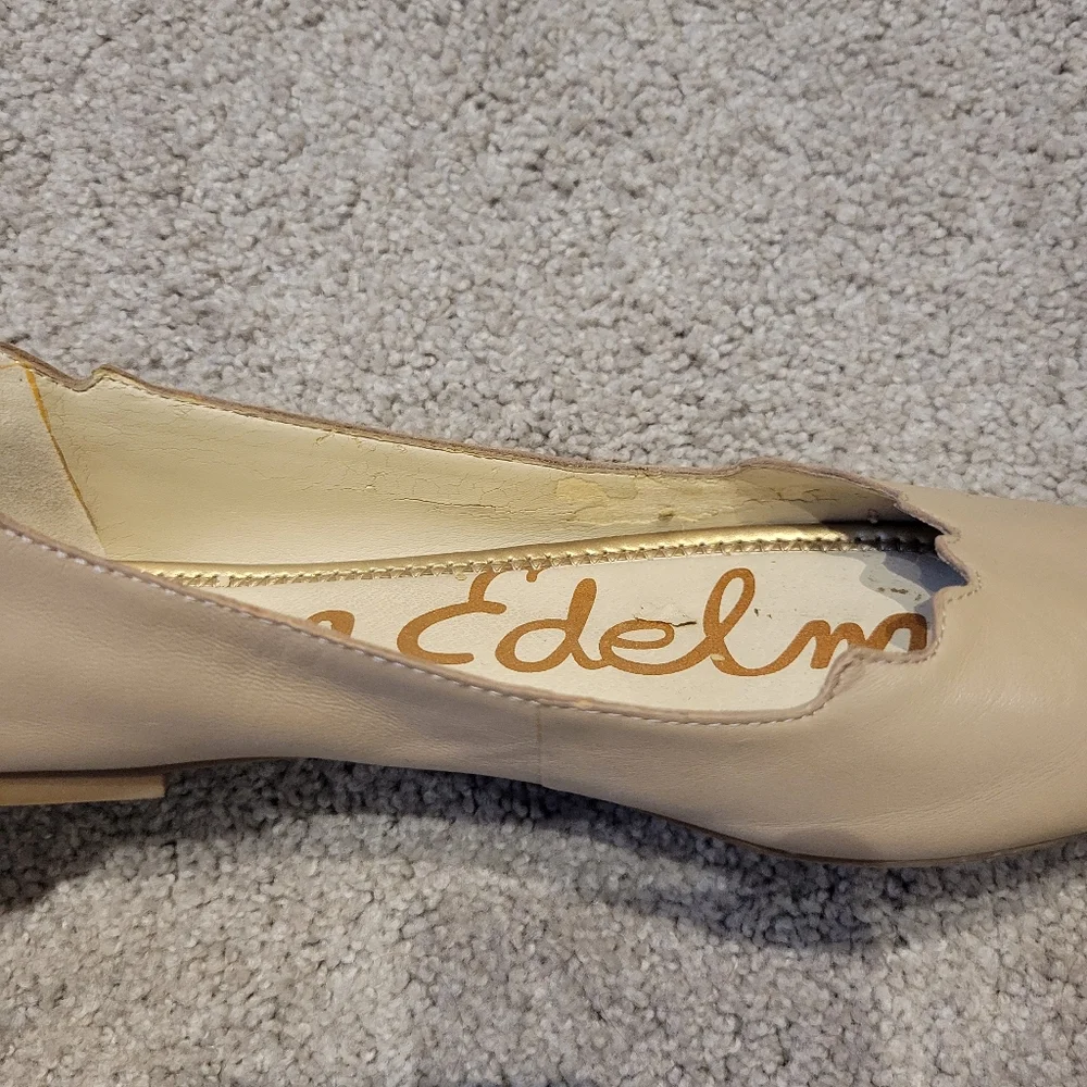 Sam Edelman Finnegan Leather Scalloped Edge Ballet Flats